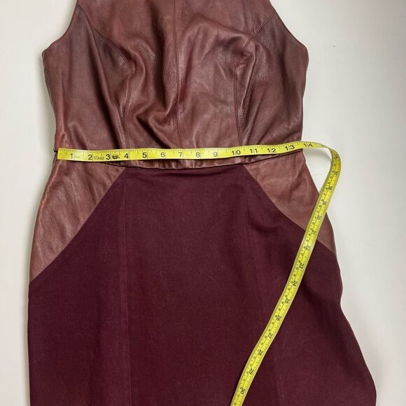 Anthropologie Sachin + Babi Carolina Lamb Leather & Stretch Cotton Mini Dress - Picture 9 of 12